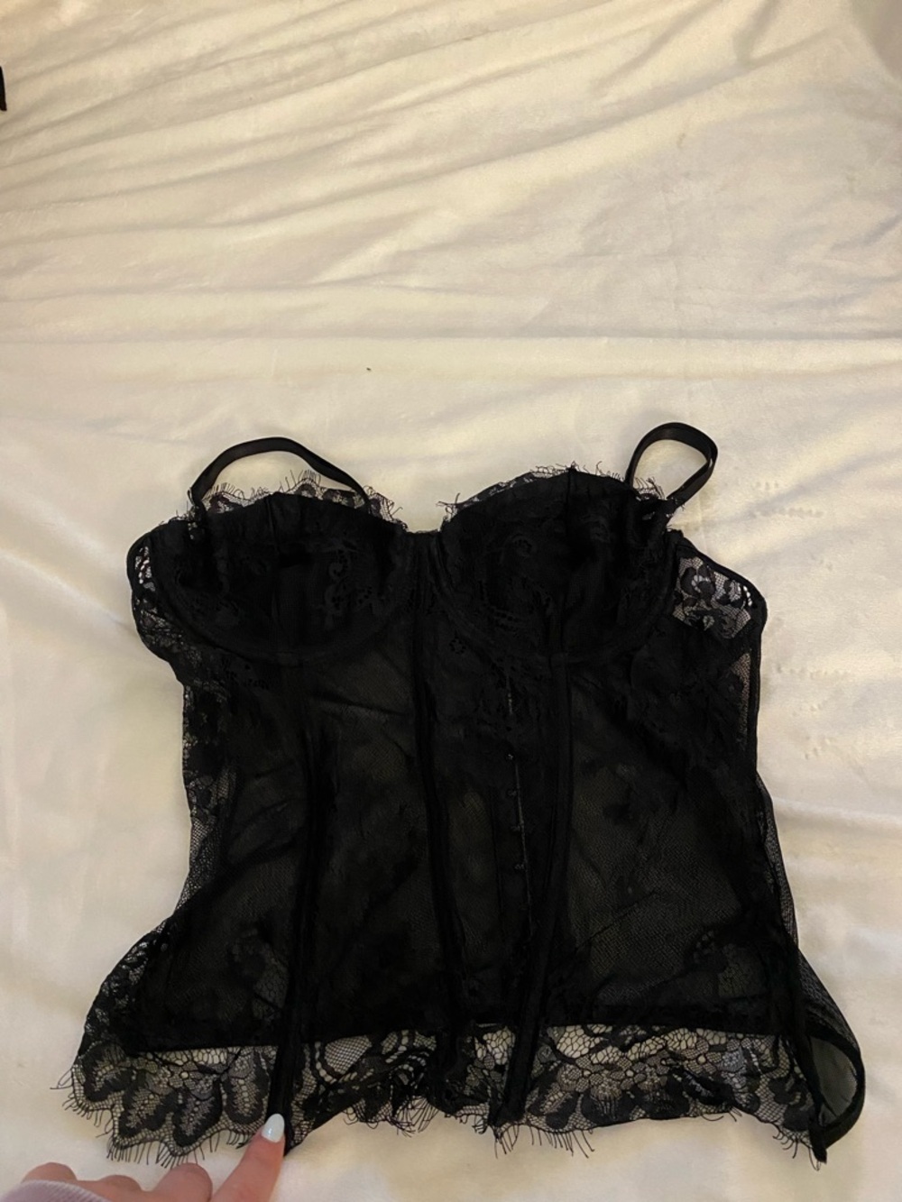Black Lace Bustier Top